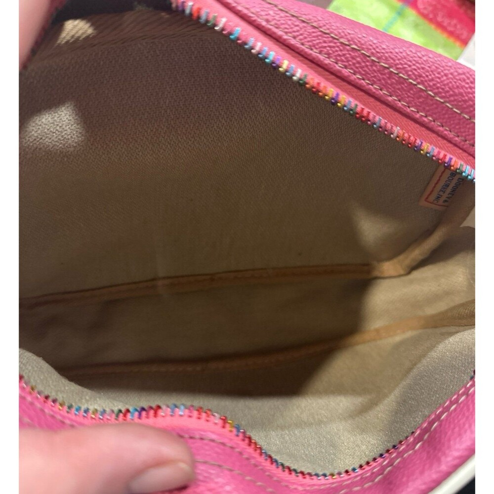 Dooney & Bourke Saffiano Pink & Natural Leather Medium Crossbody Bag - Picture 10 of 10